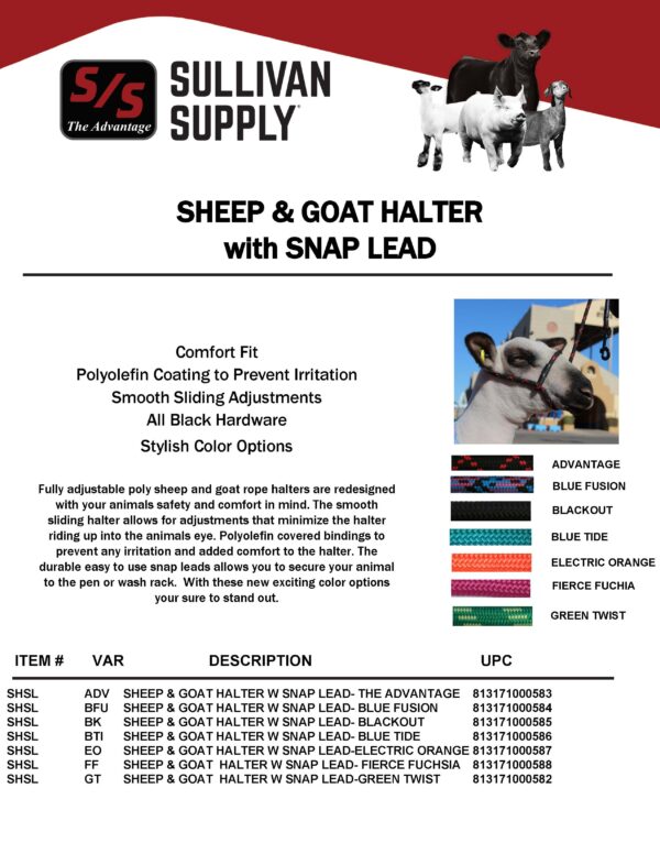 Sheep & Goat Halter w/ Snap Lead - Image 2