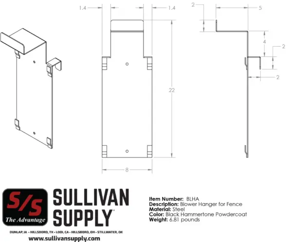 Blower hanger for fence