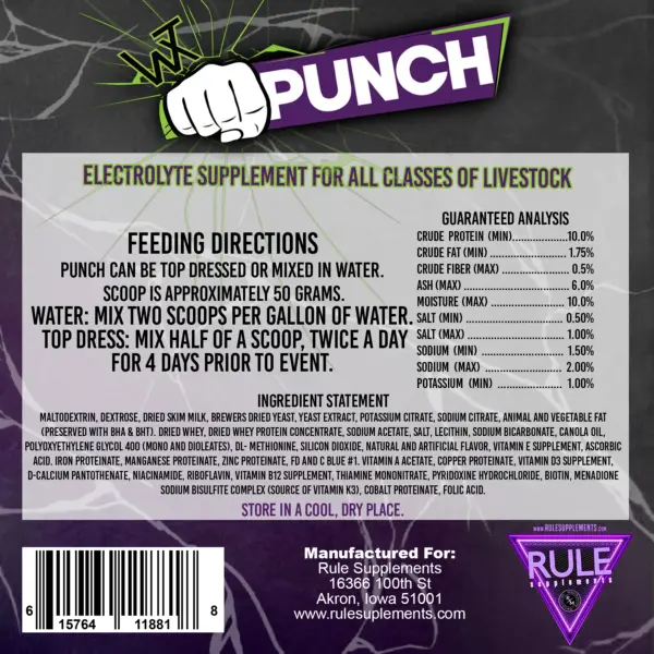 Wintex punch, 5lb. By rule
