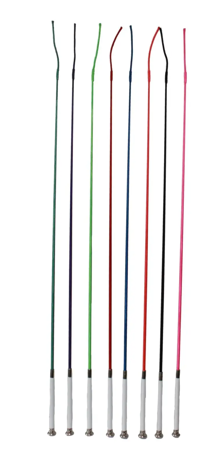 36" white handle whip w/chrome tip