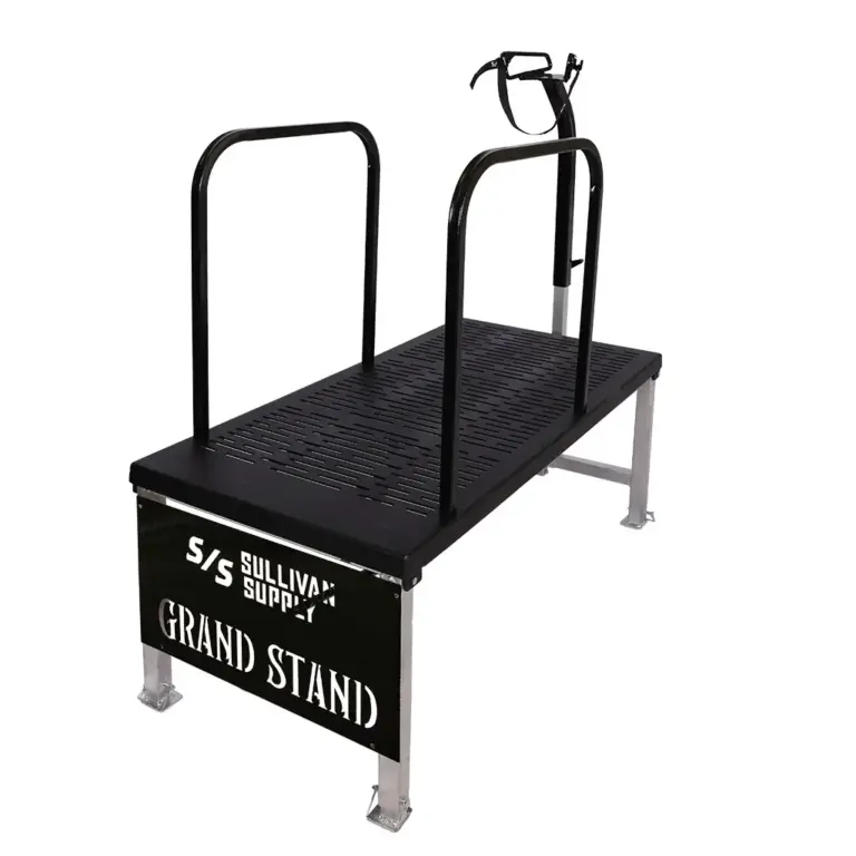 Safety rails for sheep stands