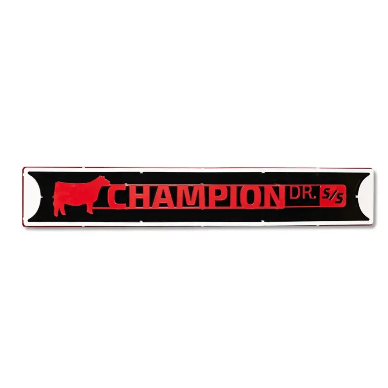 Heifer steel street sign
