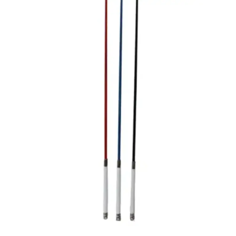 36" white handle whip w/chrome tip