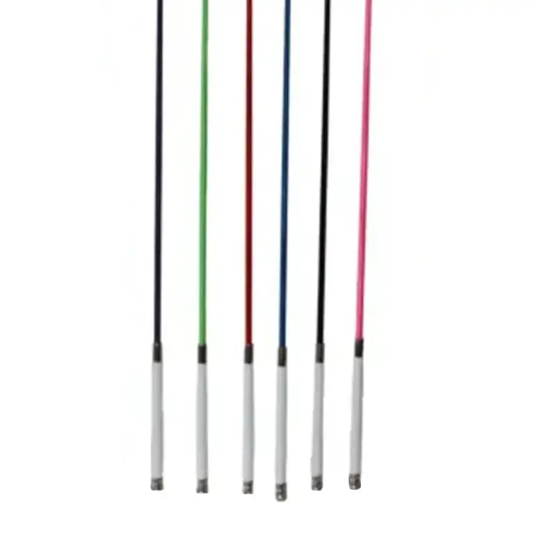 39" white handle whip w/chrome ball tip-