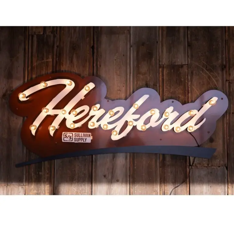 Breed 3d lit sign- hereford